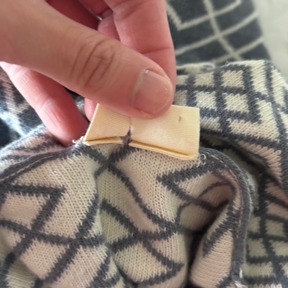 Anthropologie Moth Galena Cowl Neck Geometric Sweater Gray White Alpaca Blend L - Picture 8 of 14